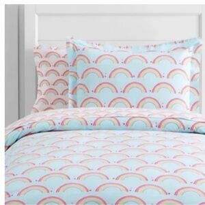 Pottery Barn Kids Organic Cotton Rainbow Duvet Cover Queen Size